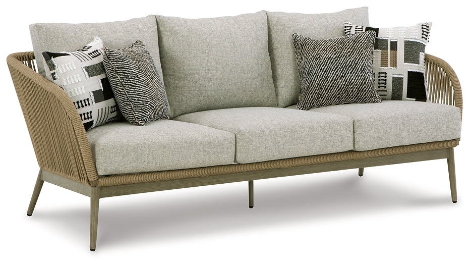 Swiss Valley Outdoor Sofa and 2 Lounge Chairs with Coffee Table and 2 End Tables