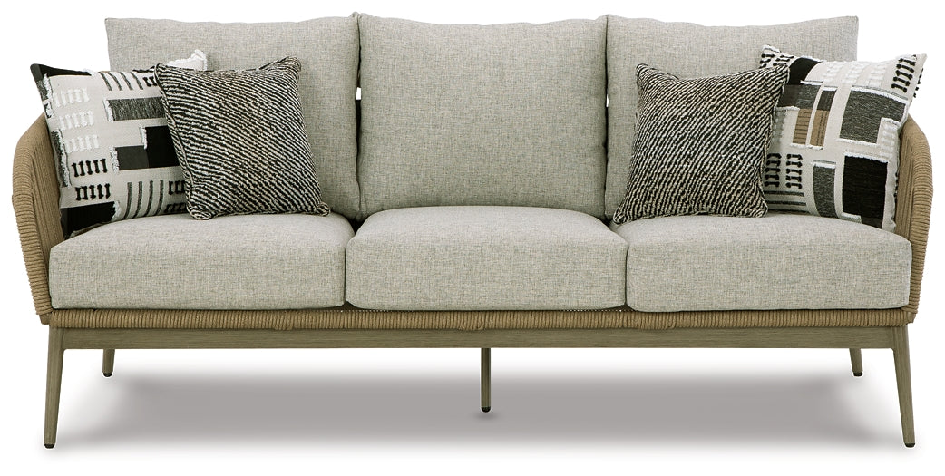 Swiss Valley Outdoor Sofa and 2 Lounge Chairs with Coffee Table and 2 End Tables