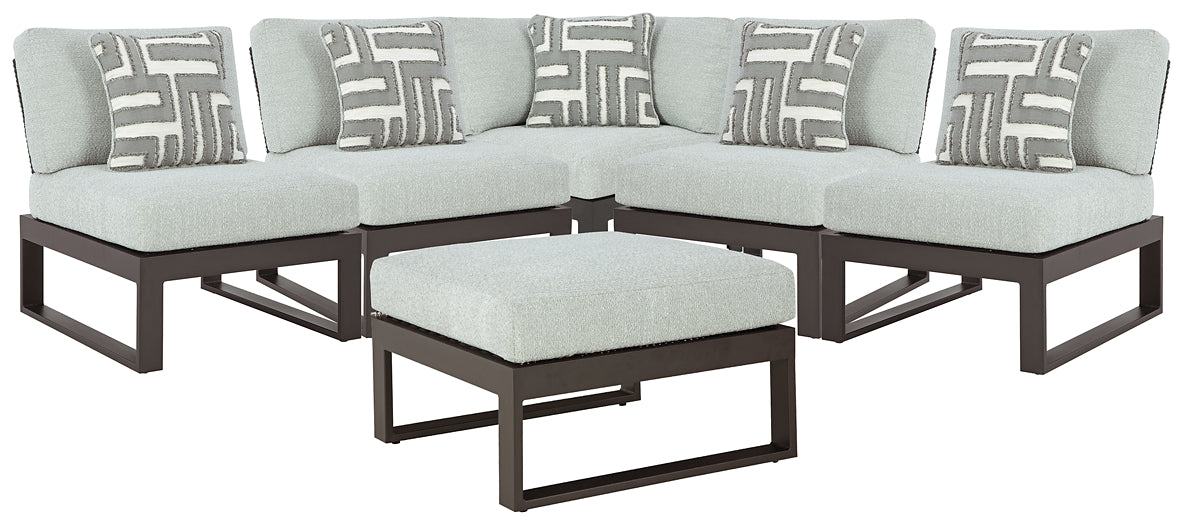 Beachloft 5-Piece Outdoor Sectional with Ottoman