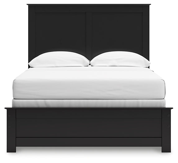 Full Panel Bed with Mirrored Dresser, Chest and Nightstand