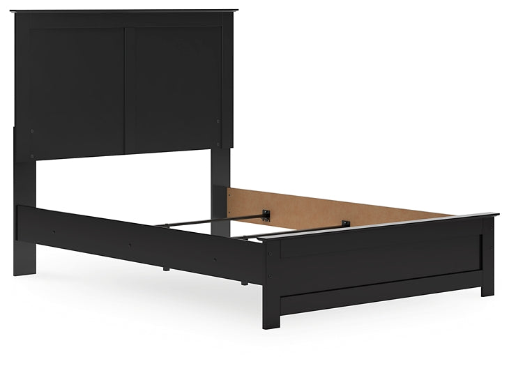 Full Panel Bed with Mirrored Dresser, Chest and Nightstand