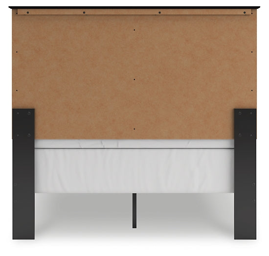 Full Panel Bed with Mirrored Dresser, Chest and Nightstand