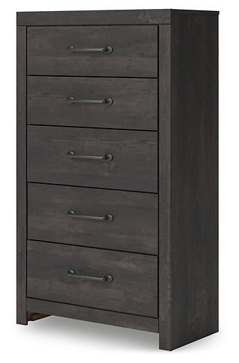 Hollivern Twin Panel Bed with Mirrored Dresser, Chest and Nightstand
