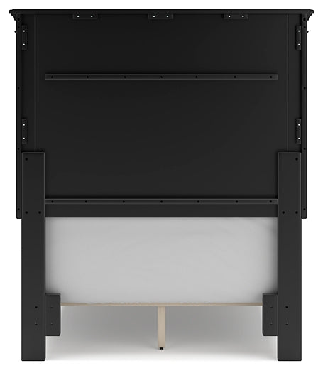 Lanolee Twin Panel Bed with Mirrored Dresser, Chest and 2 Nightstands