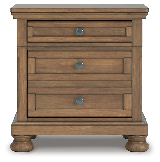 Feddinger King Panel Bed with Mirrored Dresser, Chest and Nightstand