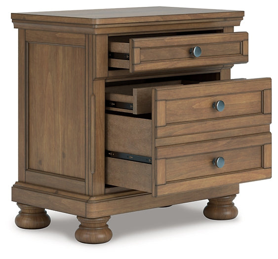 Feddinger King Panel Bed with Mirrored Dresser, Chest and Nightstand