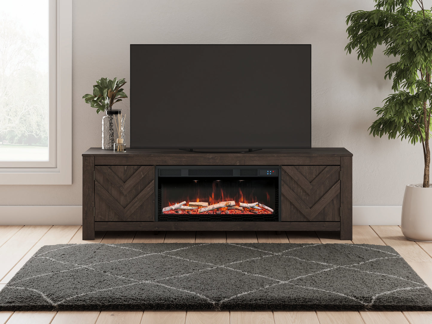 Cayboni 71" TV Stand with Electric Fireplace