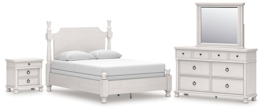 Rowlenstown Queen Poster Bed, Dresser, Mirror and Nightstand