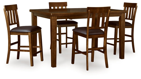 Ralene Counter Height Dining Table and 4 Barstools