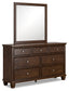 Danabrin Queen Panel Storage Bed, Dresser and Mirror