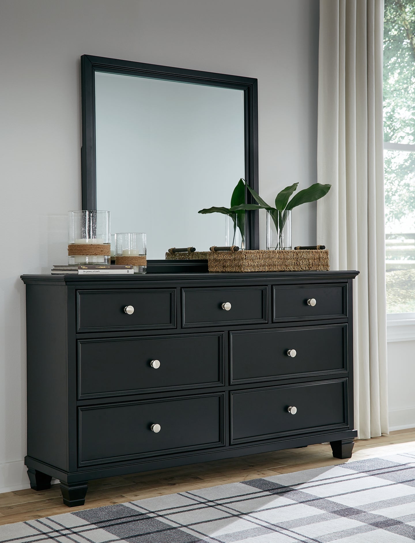 Lanolee King Panel Storage Bed, Dresser and Mirror