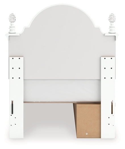 Kozlani Twin Upholstered Panel Storage Bed, Dresser and Mirror