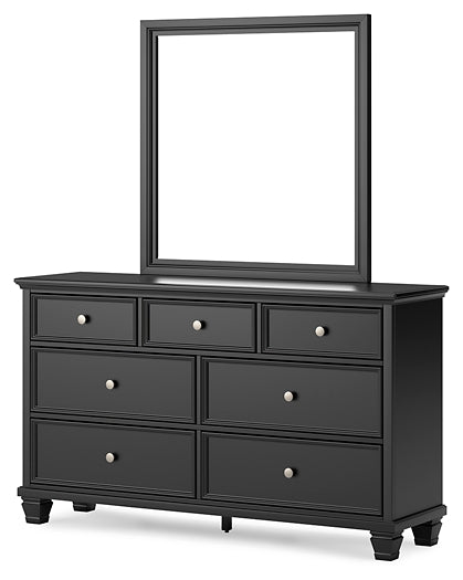 Lanolee Twin Panel Storage Bed, Dresser and Mirror