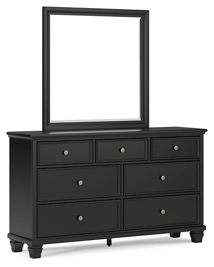 Lanolee Twin Panel Storage Bed, Dresser and Mirror