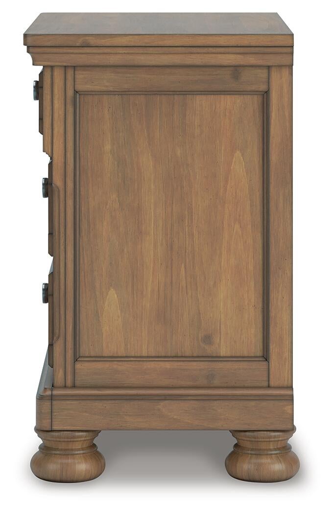 Feddinger California King Panel Bed with Mirrored Dresser, Chest and Nightstand