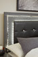 Lodanna Full Upholstered Panel Headboard with Mirrored Dresser and Chest