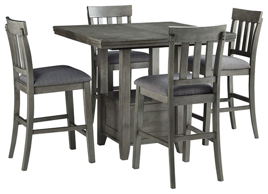 Hallanden Counter Height Dining Table and 4 Barstools