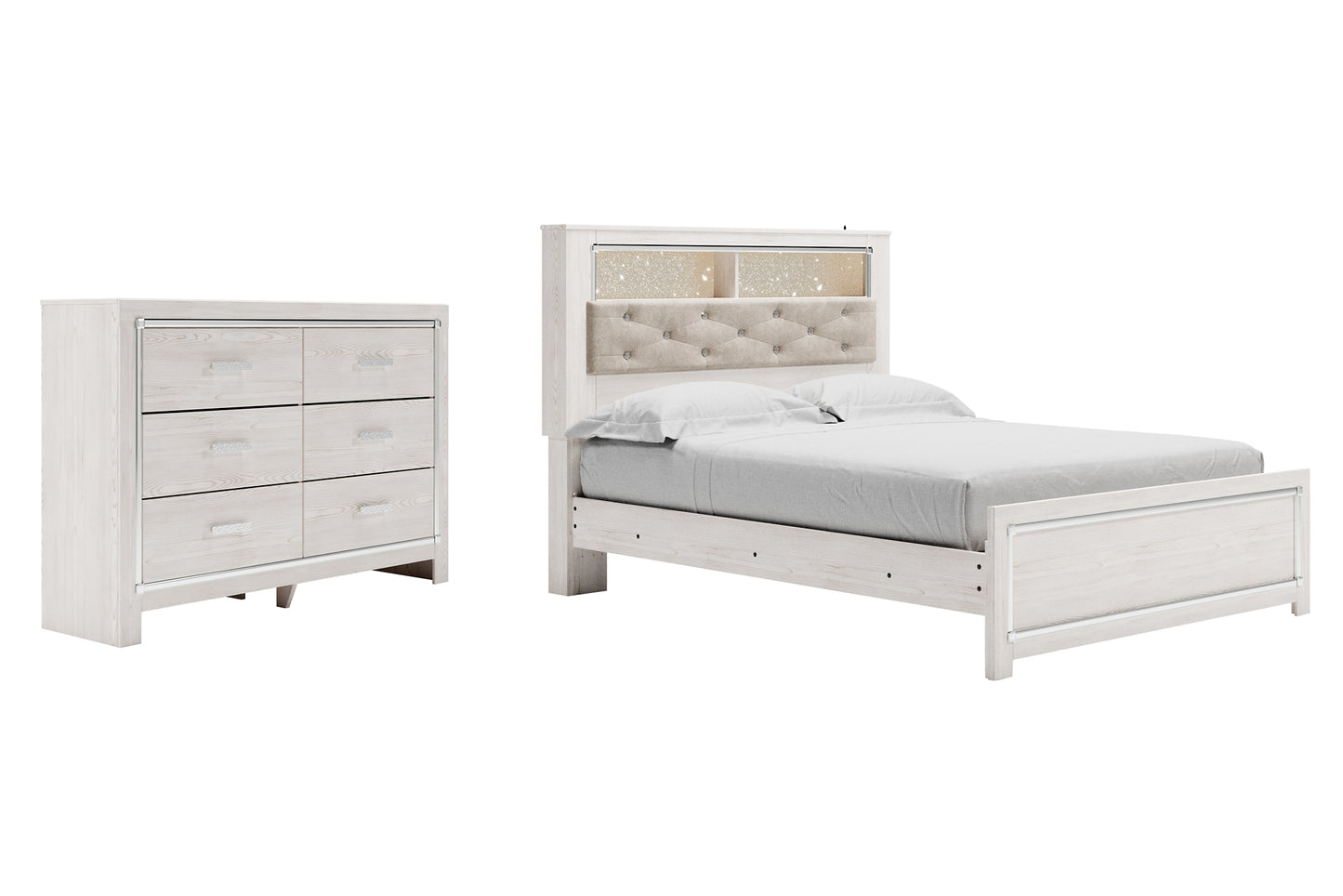 Altyra Queen Panel Bookcase Bed with Dresser
