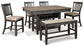 Tyler Creek Counter Height Dining Table and 4 Barstools and Bench